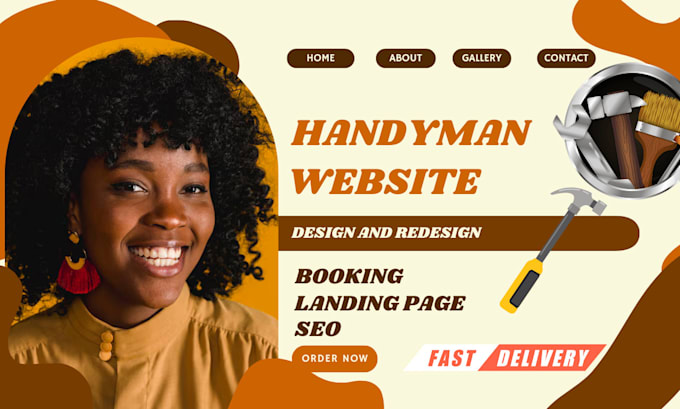 Gig Preview - Handyman website design cleaning website, plumber website, construction website