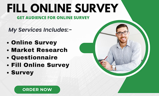 Gig Preview - Fill online survey questionnaire with over 300 respondents