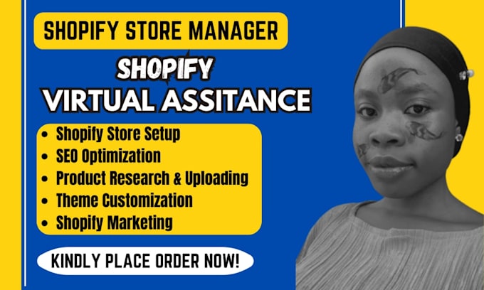 Gig Preview - Be your shopify virtual assistant shopify store marketing maneger