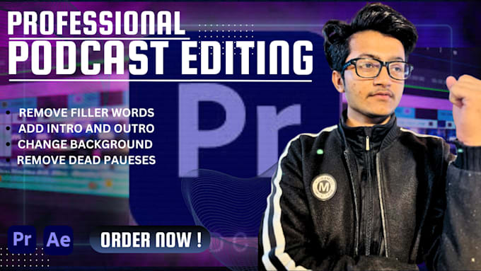 Gig Preview - Professionally edit podcast video editing in 24 hours