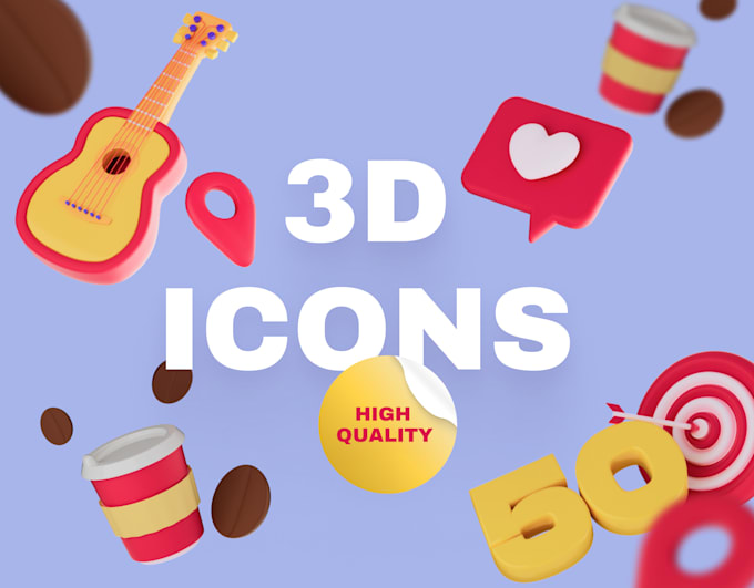 Gig Preview - Do personal 3d icons for website or app