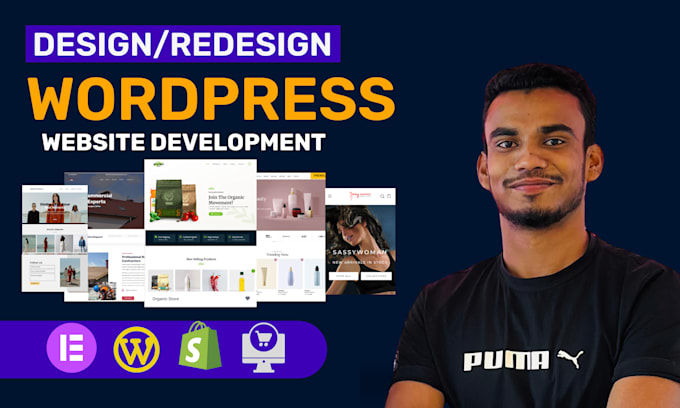 Gig Preview - Build wordpress website development, design, redesign, clone wordpress website