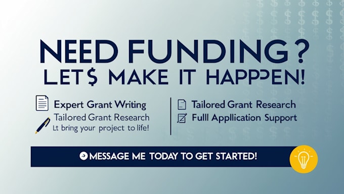 Gig Preview - Write a compelling grant proposal, conduct grant research, and handle applicatio