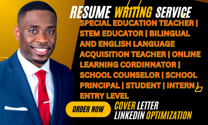 Bestseller - write a professional teacher or education resume for stem, esl, special ed