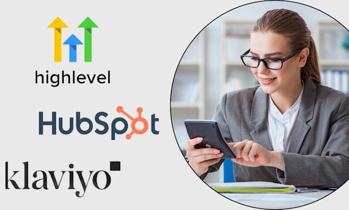 Gig Preview - Setup klaviyo go highlevel hubspot sales funnel landing page automation website