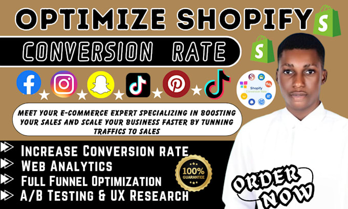 Gig Preview - Increase shopify sales with cro audit, with shopify conversion rate optimization