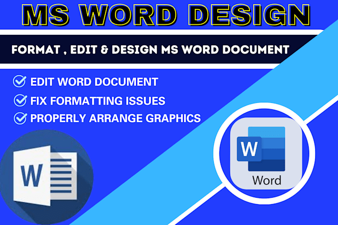 Gig Preview - Edit, format, design, create, fix your microsoft word and photoshop document