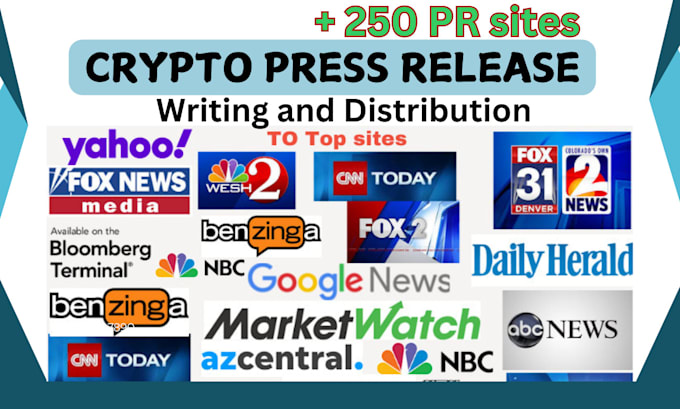 Gig Preview - Write press release distribution crypto press release distribution, distribution