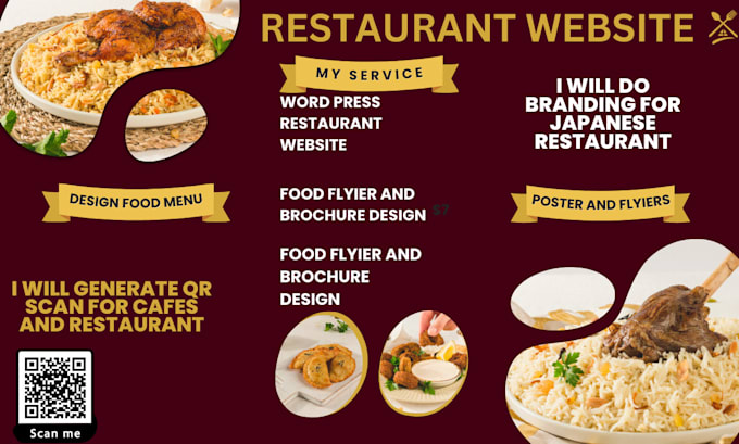 Gig Preview - Design a creative restaurant website and stunning flyers brochures posters