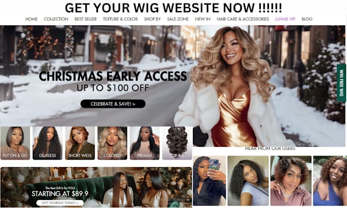 Gig Preview - Design profitable hair extension beauty shopify ecommerce website