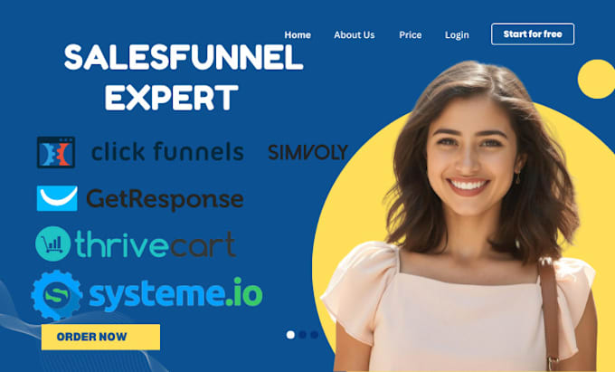 Gig Preview - Getresponse clickfunnels samcart thrivecart sysyeme io flodesk simvoly unbounce