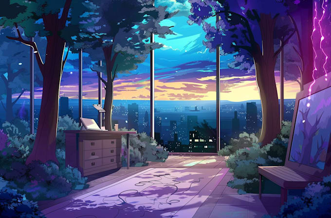 Bestseller - draw anime style background, game, visual novel, environment art