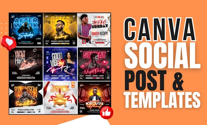 Gig Preview - Design custom canva templates for your social media