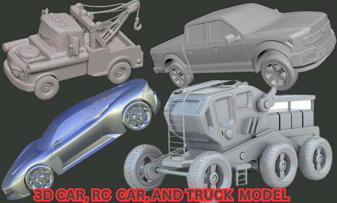 Gig Preview - Create detailed 3d mini car, 3d truck modeling, rc model, stl for car printing