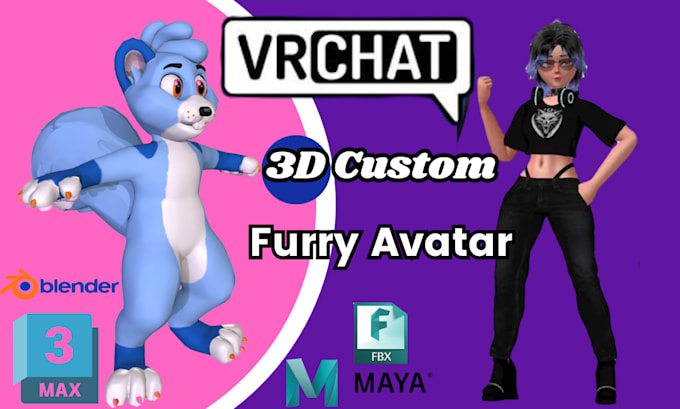 Bestseller - create custom vrchat avatar, 3d furry avatar or anime vrc model, 3d vtuber model