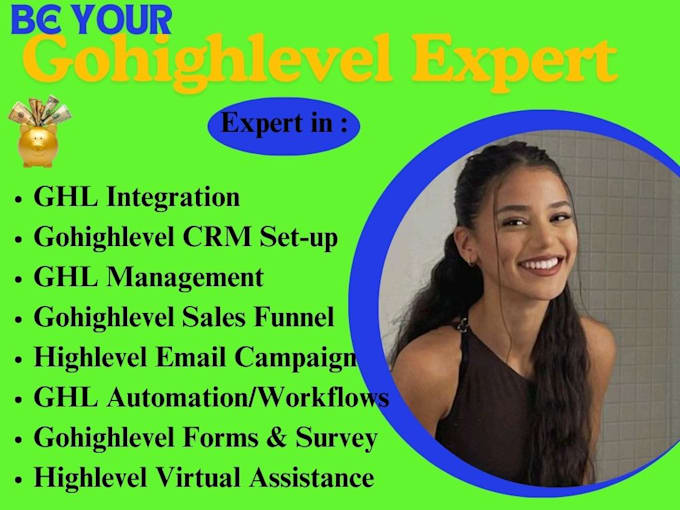 Gig Preview - Be your gohighlevel virtual assistance, ghl CRM setup funnel management workflow