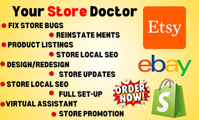 Bestseller - resolve ebay, shopify, etsy, amazon store problem store promotion and local seo