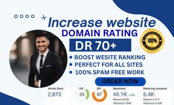 Bestseller - increase ahrefs domain rating dr 0 upto 70 by using dofollow backlinks