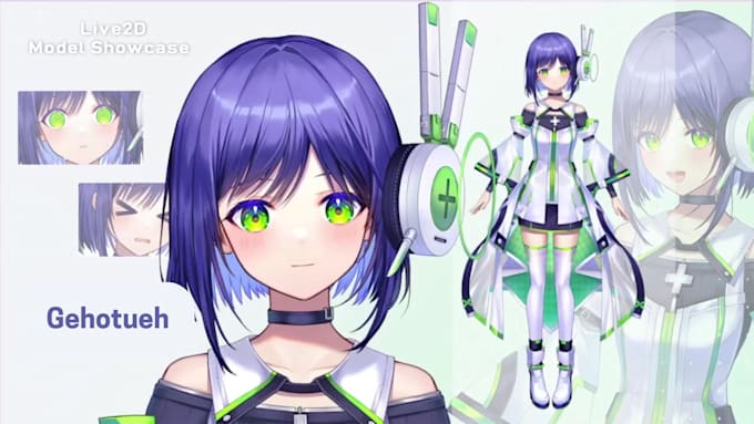 Gig Preview - Create vtuber design, live2d model, vtuber rigging, 2d vtuber, facerig, 2d anime