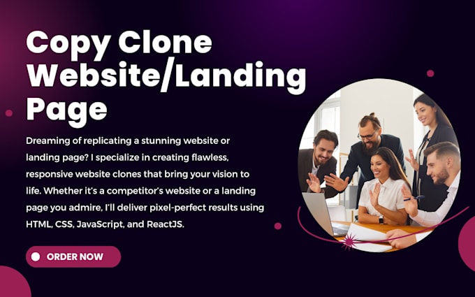 Bestseller - copy, clone website or landing page using html, css, js, reactjs