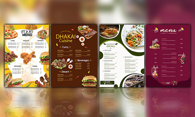 Gig Preview - Design digital menu,restaurant menus,catalogs,product catalogs