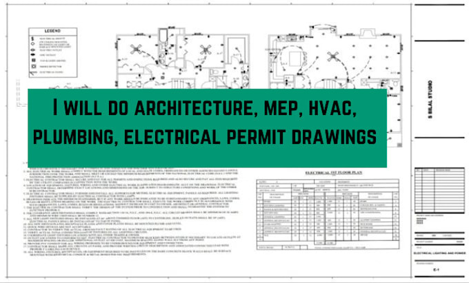 Gig Preview - Do architecture, mep, hvac, plumbing, electrical permit drawings