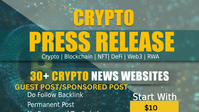 Bestseller - do crypto promotion by crypto press release on top crypto sites