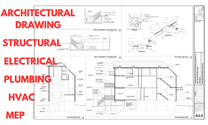 Gig Preview - Do architectural, structure, mep drawing in 2d or 3d for permit