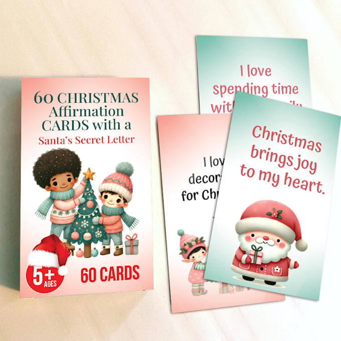 Gig Preview - Design magical christmas affirmation cards 4 etsy store