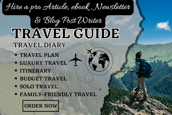 Gig Preview - Write format amazing travel blog amazon kindle ebook travel guide layout design