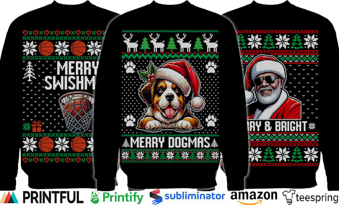 Gig Preview - Make a creative ugly christmas sweater and sweatshirt design