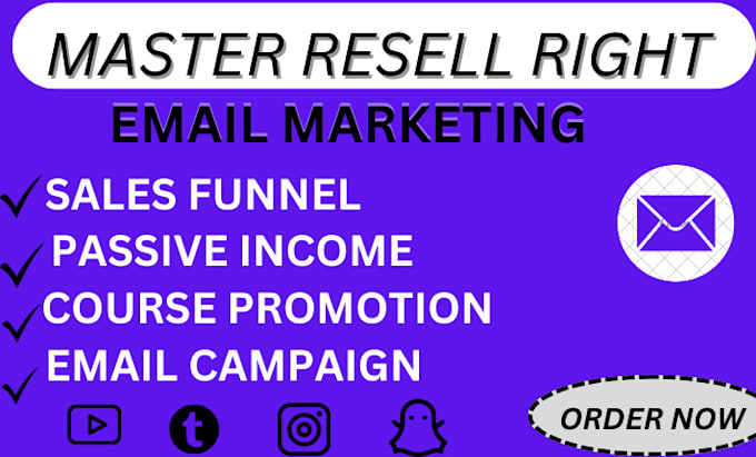 Bestseller - setup master resell right courses with email marketing campaign sales funnel