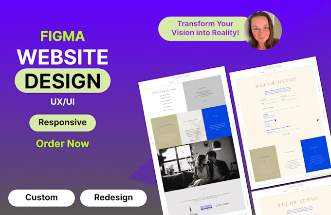 Gig Preview - Design an eye catching figma website, custom mockups, deliver website layouts