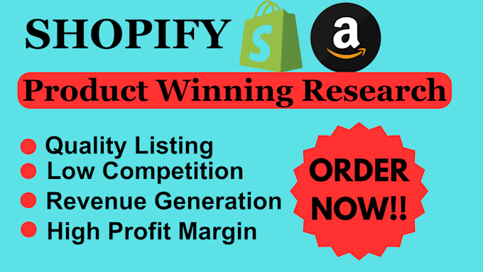 Gig Preview - Do shopify store promotion, winning product research, shopify product listing