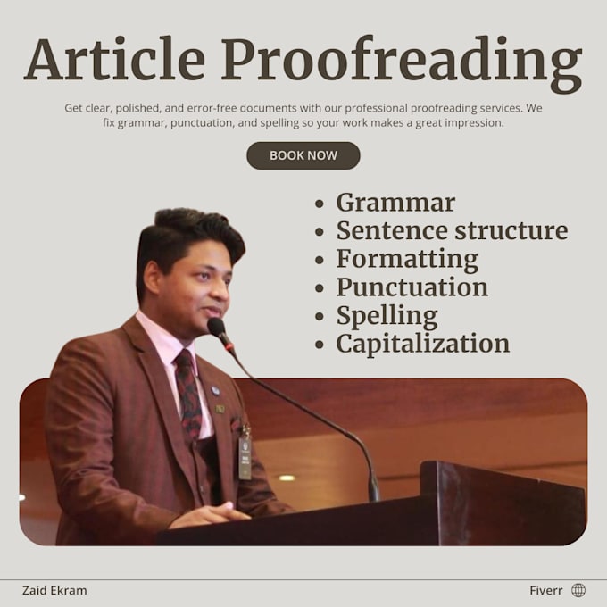 Gig Preview - Professionally and deeply proofread your article