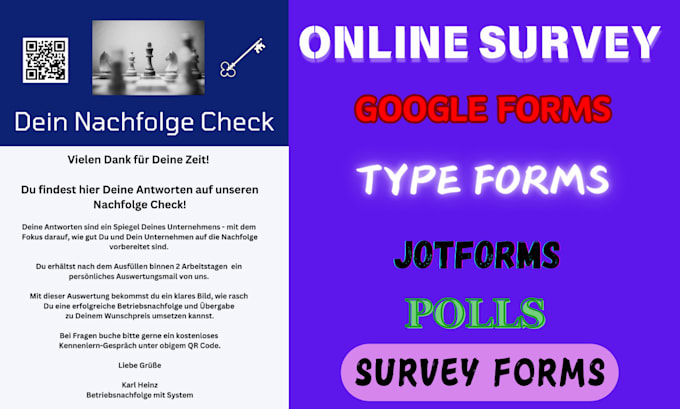 Gig Preview - Create online forms using google forms, jotform, typeforms, survey forms