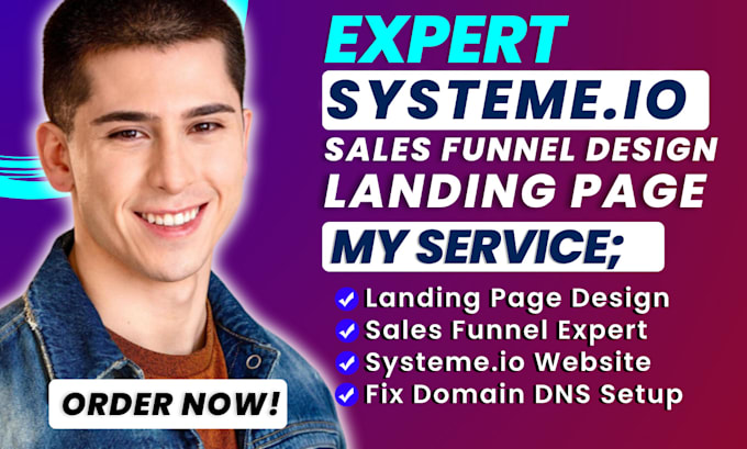 Gig Preview - Systeme io sales funnel, landing page, affiliate marketing, setup systeme io dns