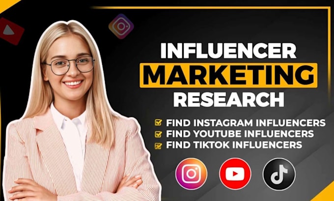 Gig Preview - Research top instagram, tiktok, and youtube influencers for your niche