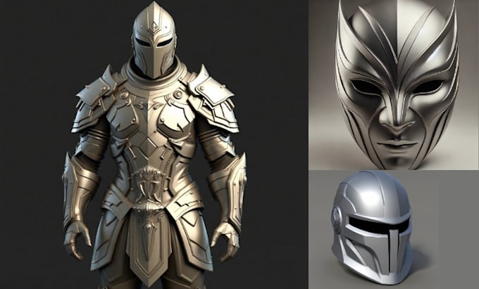 Gig Preview - Do 3d mask model, helmet, 3d gun, 3d game asset, sword, armor for 3d printing