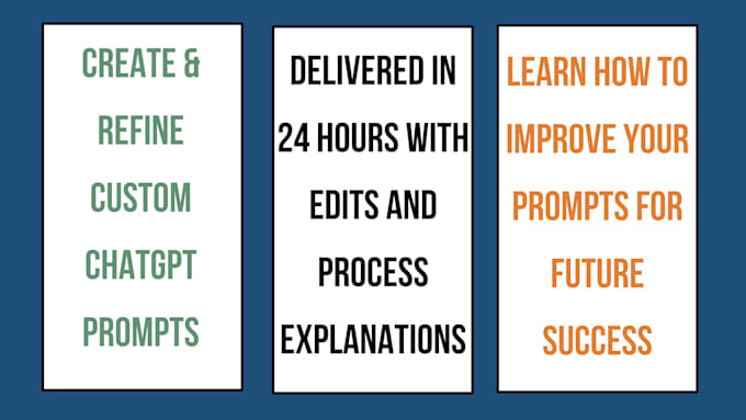 Gig Preview - Create and refine custom chatgpt prompts and teach techniques in 1 day