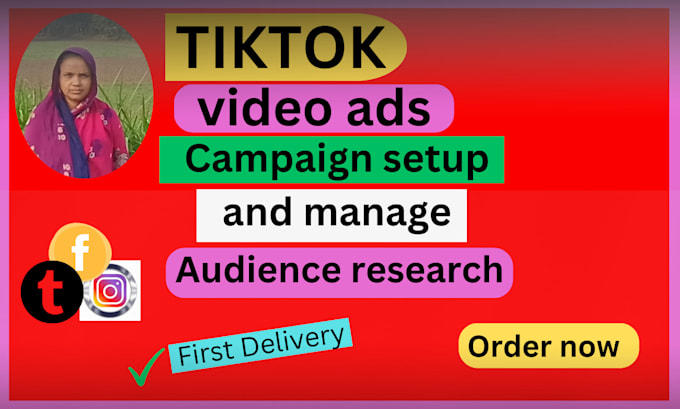 Gig Preview - Set up tiktok ad manager and run tiktok ad for all business