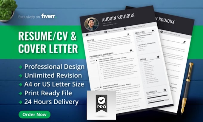 Gig Preview - Resume writing cover letter profesional resume cv maker cv writing cv writing uk