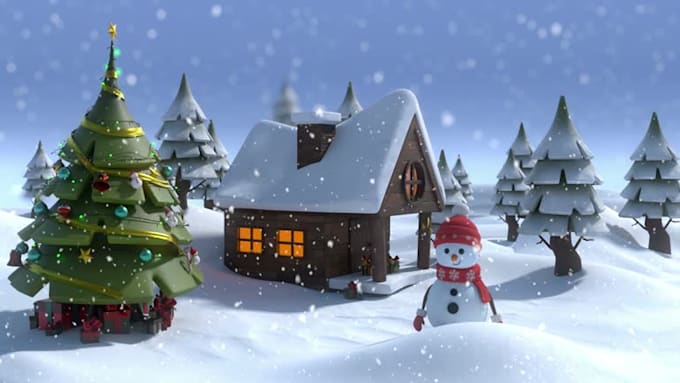 Gig Preview - 3d christmas animation 3d merry christmas animation new year animation