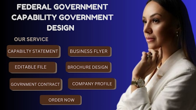 Gig Preview - Design a professional capability statement for business, federal government