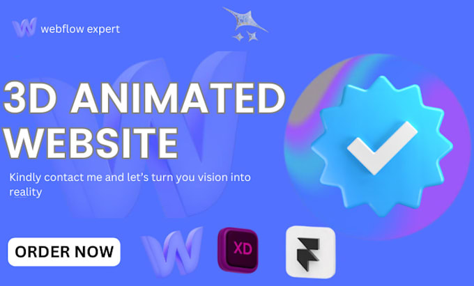 Gig Preview - 3d animated webflow website 3d animated webflow 3d website animation spline