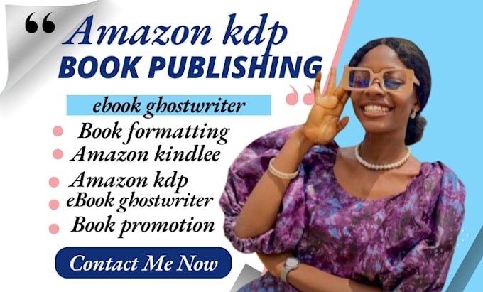 Gig Preview - Amazon kdp book publishing, promote ebook and book formatting amazon kindle