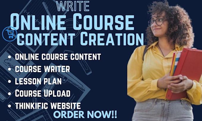 Gig Preview - Do online course content thinkific kajabi course video course course creation