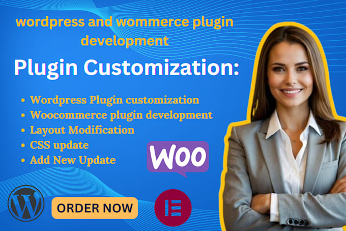 Gig Preview - Fix or develop modify customize wordpress plugins or woocommerce plugins