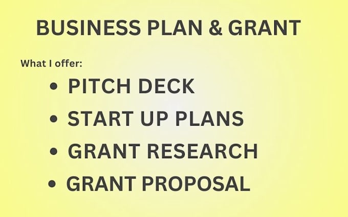 Gig Preview - Prepare business plan, business proposal grant proposal