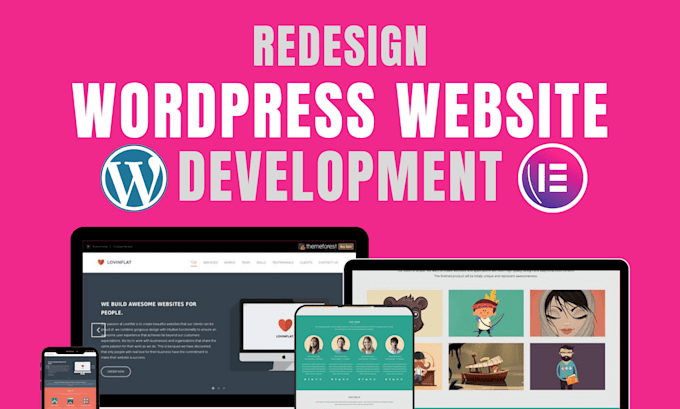 Gig Preview - Redesign wordpress website design using elementor pro